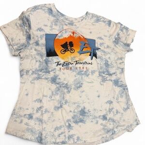 Tie-Dye Graphic Crew Tee - Cream & Blue
